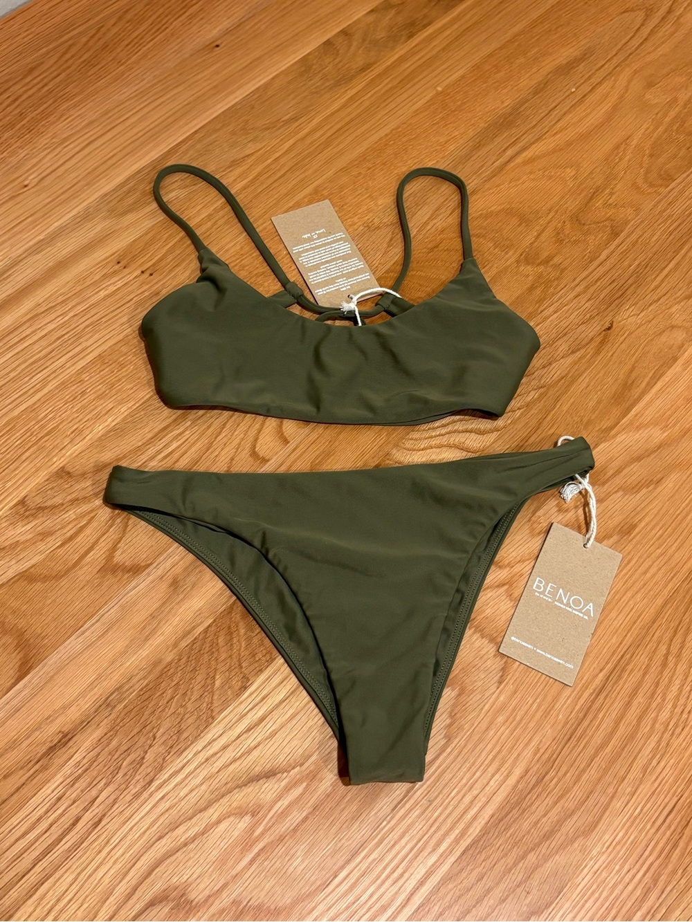 Benoa Swim Bikini Set Babe Top and Celma Bottoms in Palm Green NWT